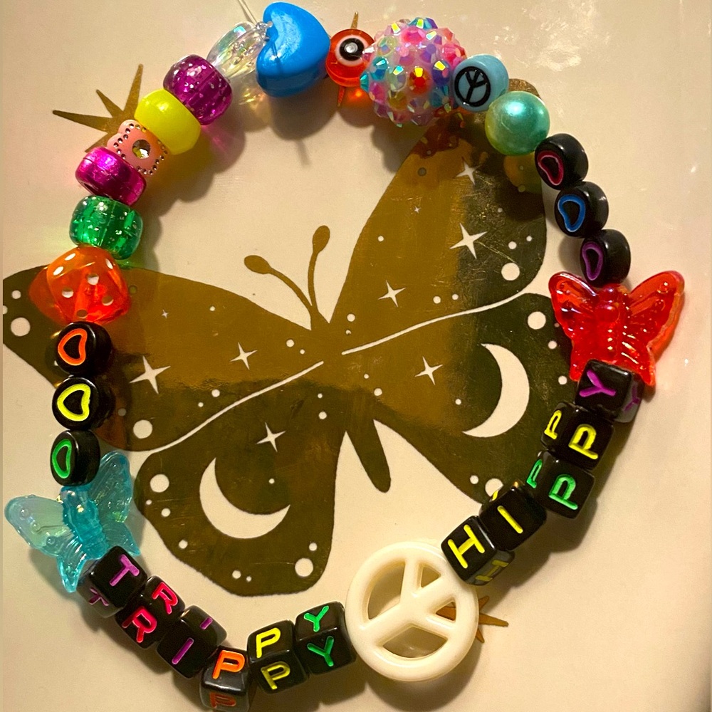 Kandi trippy hippy bracelet beaded